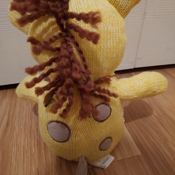 Spark Create Imagine Giraffe Plush Knit Toy Stuffed Animal Yellow Brown Rattle - Picture 7 of 9